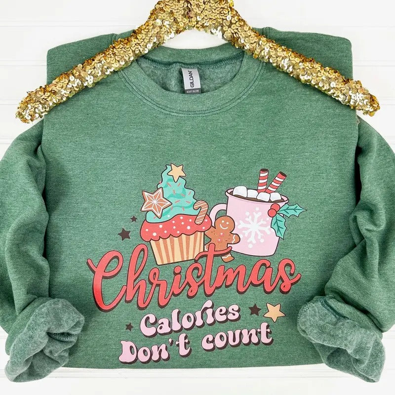 Christmas Calories Don't Count Sweatshirt T-Shirts, Hoodie | PrintMintTees.com