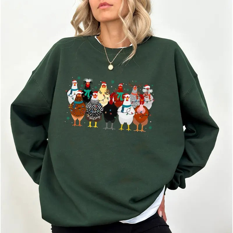 Chickens Farm Animals Chicken Lovers Long Sleeves Funny Animals Outfits Shirt Hoodie Sweatshirt