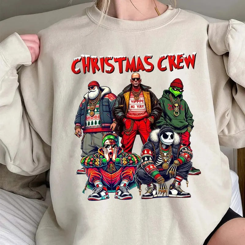 Christmas Crew Shirt, Christmas Movies Shirt, Xmas Graphic Tee Comfort Cotton Fabric Top Hoodie Sweatshirt