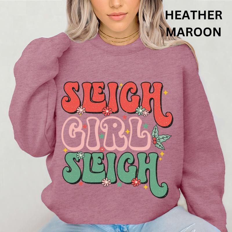 Christmas Crewneck, Sleigh Girl Sleigh Sweatshirt, Tis the Season Christmas Truck Sweatshirt, Winter Season Graphic,...