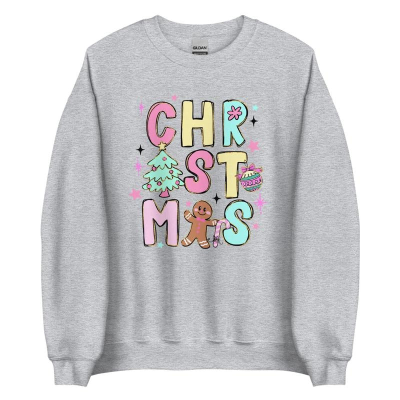Christmas Doodles Graphic Crewneck Sweatshirt Shirt Hoodie | PrintMintTees.com