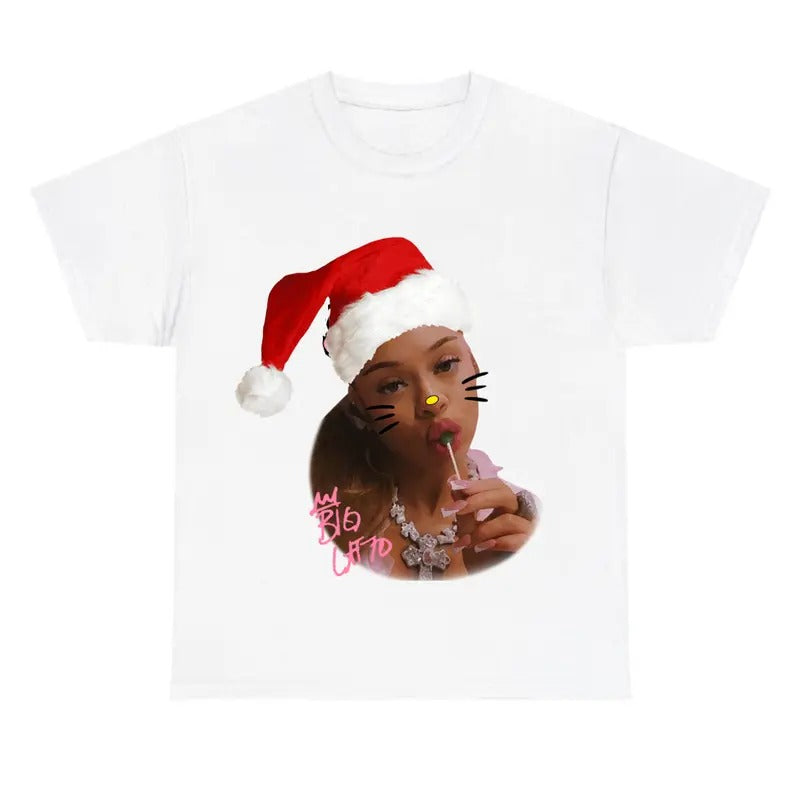 Christmas Funny Big Mama Santa Kittyyy Shirt, Cute Shirt Hoodie Sweatshirt | PrintMintTees.com