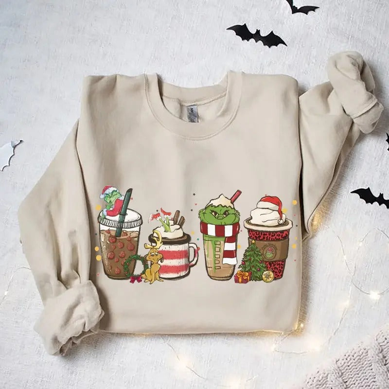 Christmas Funny Coffee lover Sweatshirt, Xmas Crewneck Sweatshirt, Family Sweatshirt, Christmas 2024 Shirt Hoodie