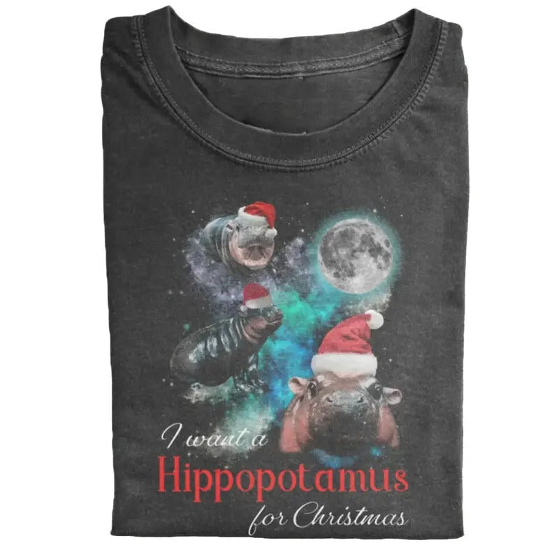 Christmas Funny Moo Deng T-shirt, Retro Meme Shirt, Vintage Christmas Tee Hoodie Sweatshirt | PrintMintTees.com