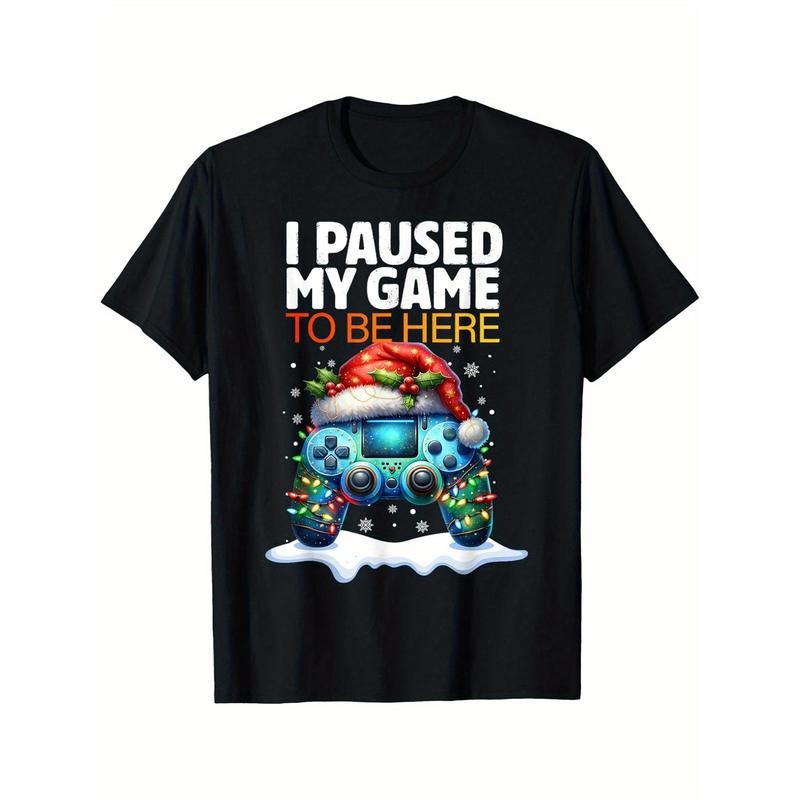 Christmas I Paused My Game To Be Here Funny Sarcastic Gamer T-Shirt made in usa Hoodie Sweatshirt | PrintMintTees.com