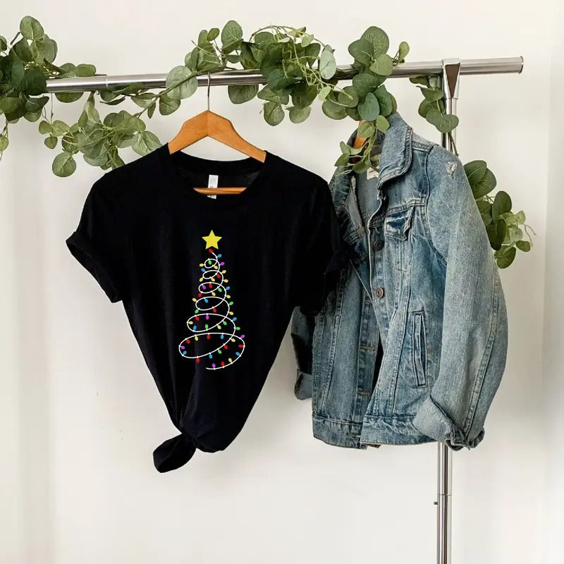 Christmas Light Tree Shirt Christmas Tshirt Christmas For Woman Teestyle{n002}2 Hoodie Sweatshirt | PrintMintTees.com