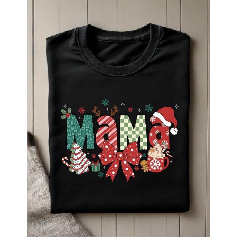 Christmas Mom Shirt X-Mas Mama T-Shirt Mama Claus X-Mas Outfit Funny Pregnancy Reveal Tee Hoodie Sweatshirt