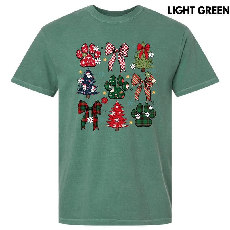 Christmas Paws Collage Comfort Colors T-Shirt 'NLB' Hoodie, Sweatshirt | PrintMintTees.com