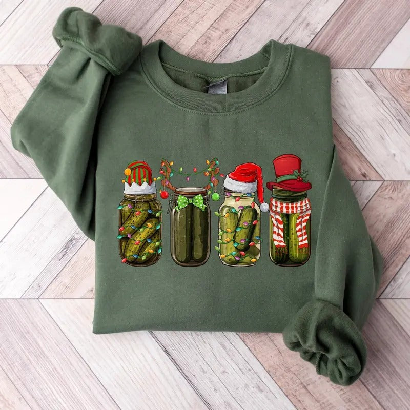 Christmas Pickle Sweatshirt, Vintage Pickle Sweater, Canning Season Sweatshirt, Holiday Sweater, Pickle Lover Gift,...