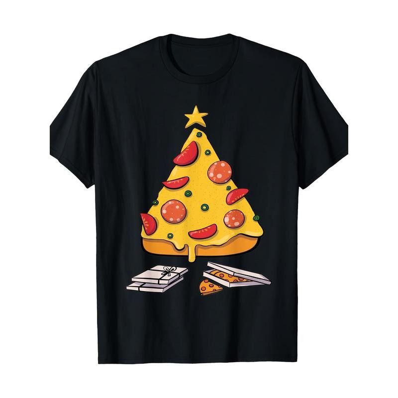 Christmas Pizza Tree Xmas Men Women 220g 100% CottonT-Shirt made in usa Hoodie Sweatshirt | PrintMintTees.com