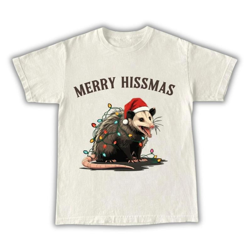 Christmas Possum Shirt, Funny Christmas Lights Possum, Happy Holiday Christmas Shirt Hoodie Sweatshirt | PrintMintTees.com