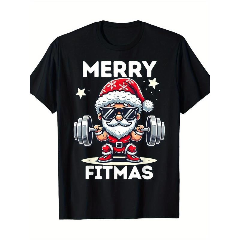 Christmas Santa Xmas Fitness Ugly Christmas Merry Fitmas T-Shirt - 220g made in usa Hoodie Sweatshirt | PrintMintTees.com