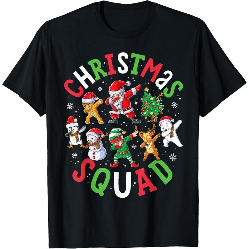 Christmas Squad Santa Dabbing Elf Family Matching Pajamas T-Shirt Hoodie Sweatshirt | PrintMintTees.com