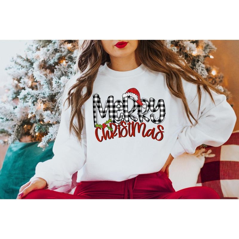 Christmas Sweatshirt Merry Christmas Sweatshirt Christmas Shirt For Women Christmas Crewneck Sweatshirt Holiday Sweater...