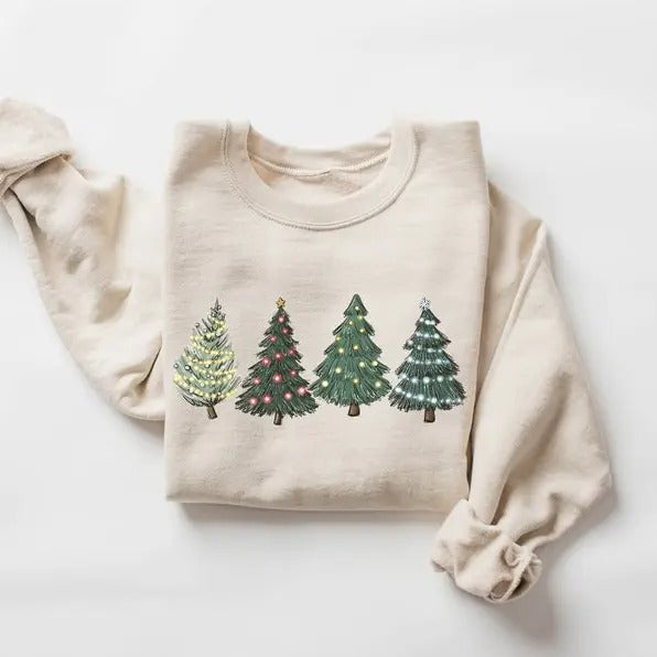Christmas Sweatshirt, Christmas Sweater, Christmas Crewneck, Christmas Tree Sweatshirt, Holiday Sweaters for Women,...