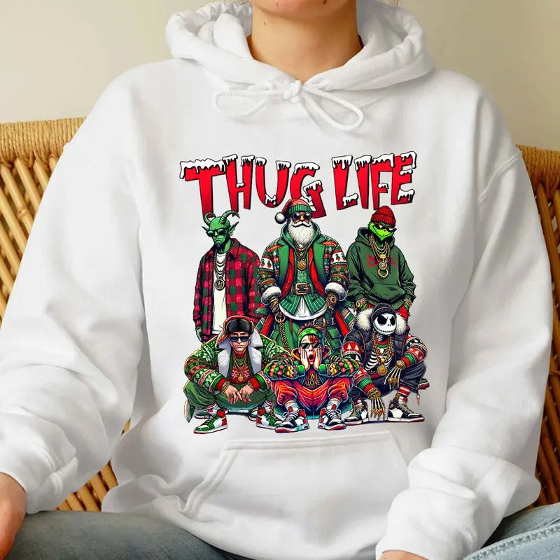 Christmas ThugLife Shirt, Christmas Movies Shirt, Xmas Graphic Sweatshirts Hoodie | PrintMintTees.com