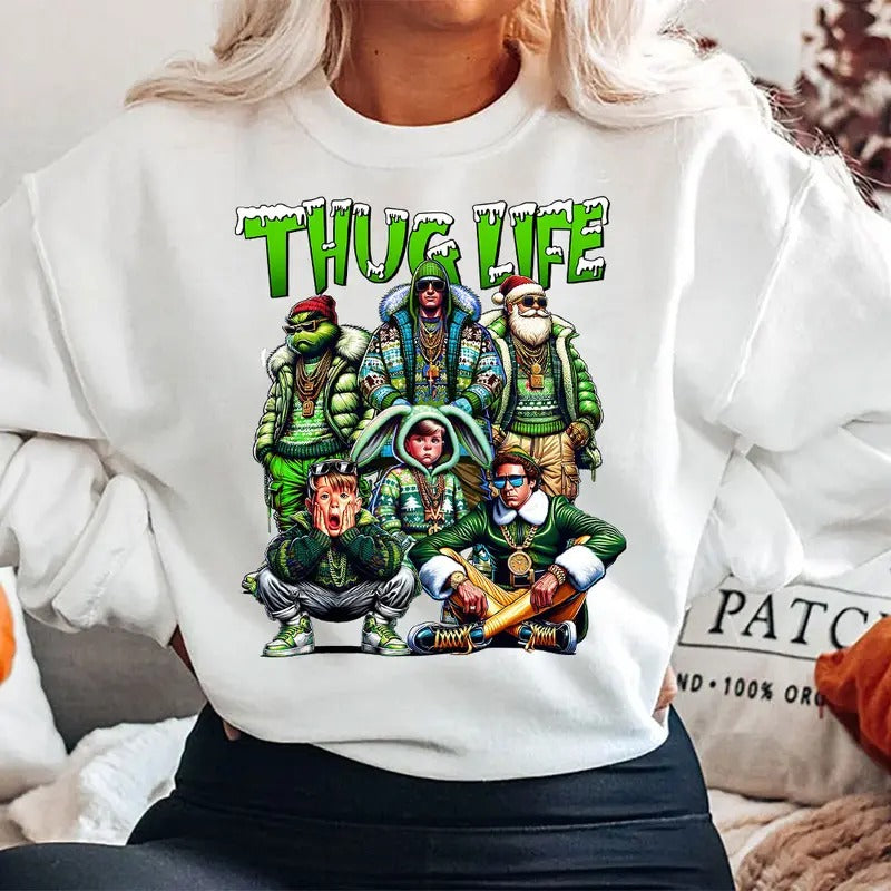 Christmas ThugLife Shirt, Christmas Movies Shirt, Xmas Graphic Tee Comfort Cotton style 04 Hoodie Sweatshirt