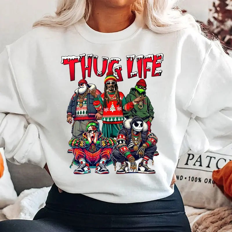 Christmas ThugLife Shirt, Christmas Movies Shirt, Xmas Graphic Tee Comfort Cotton style 07 Hoodie Sweatshirt