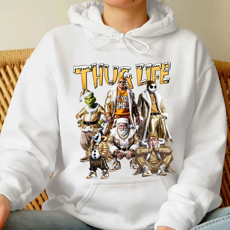 Christmas ThugLife Shirt, Christmas Movies Shirt, Xmas Graphic Tee style 02 Hoodie Sweatshirt | PrintMintTees.com