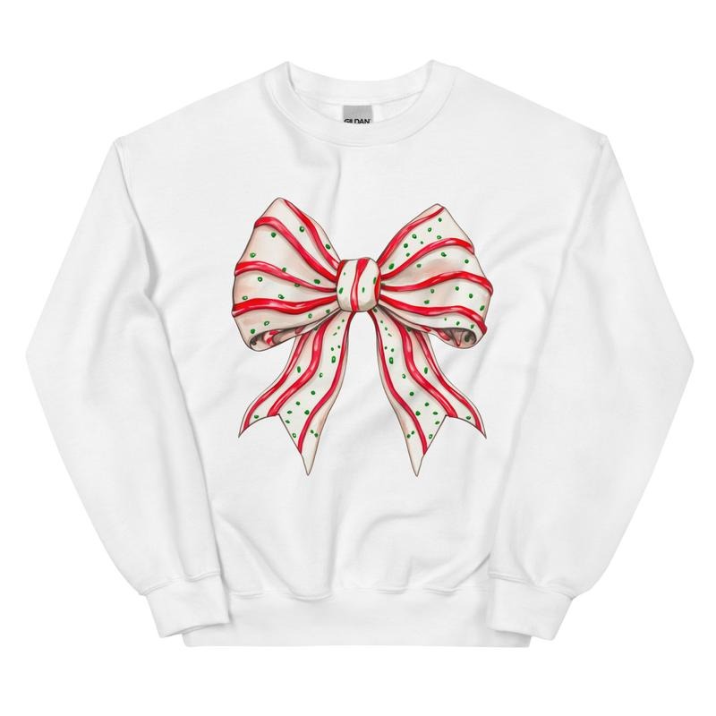 Christmas Tree Cake Bow Sweatshirt