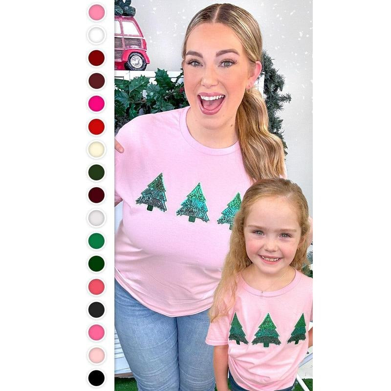 Christmas Tree Sparkle Sequin Graphic T-Shirt Hoodie Sweatshirt | PrintMintTees.com