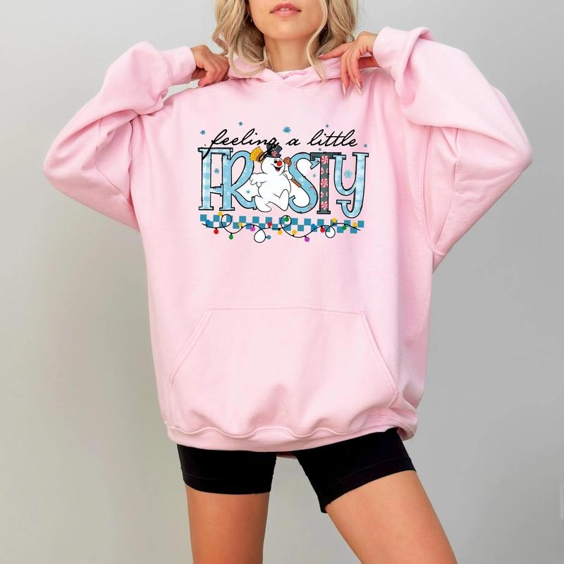 [Christmas Unisex Shirt] Feeling A Little Frosty Hoodie, Xmas Party Shirt, Christmas Snowman Shirt, Christmas Trip Shirt,...