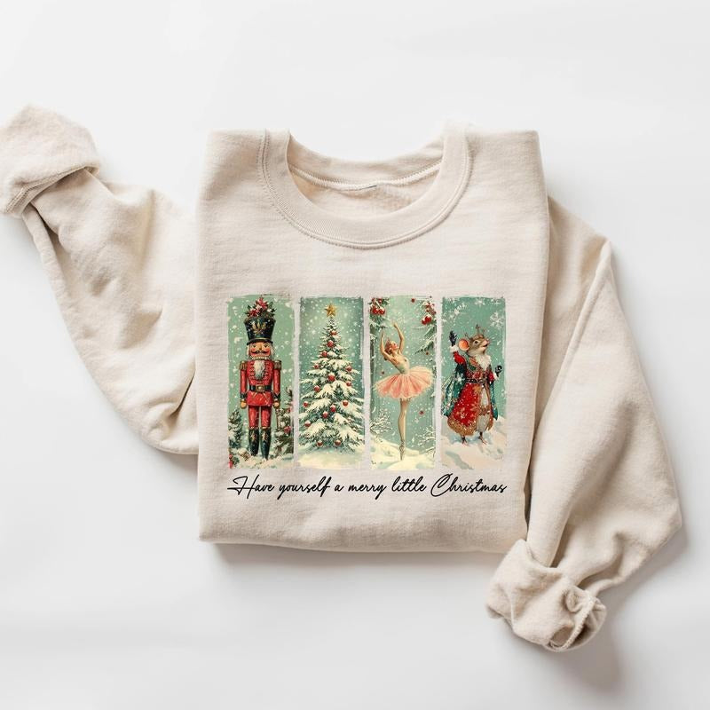 [Christmas Unisex Shirt] Retro Christmas Sweatshirt, Christmas Shirt, Nutcracker Ballet Shirt, Christmas Nutcracker...
