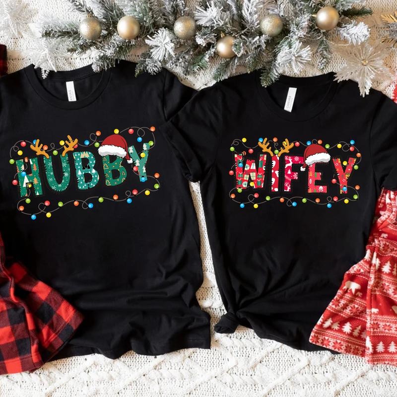 Wifey Hubby Family Shirt Matching Shirt Couple Wife Husband Party T-Shirts, Hoodie, Sweatshirt