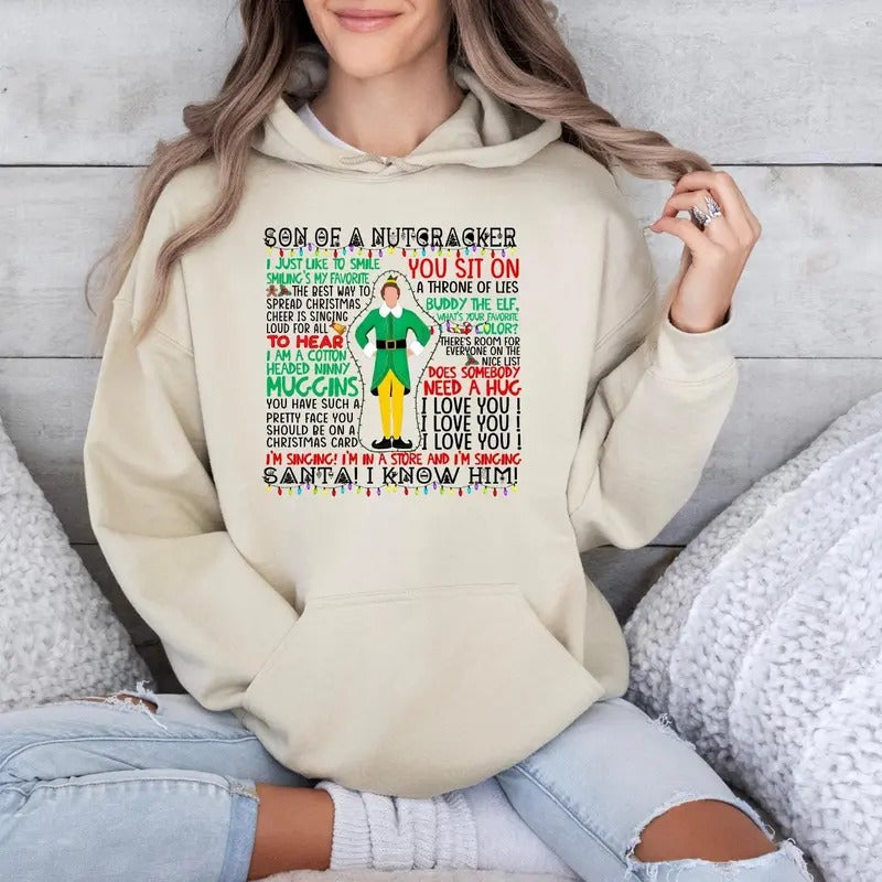 Christmas elf sweatshirt, elf sweatshirt, plus size Christmas, 2024 happy Christmas, holiday crew neck, girly Christmas,...