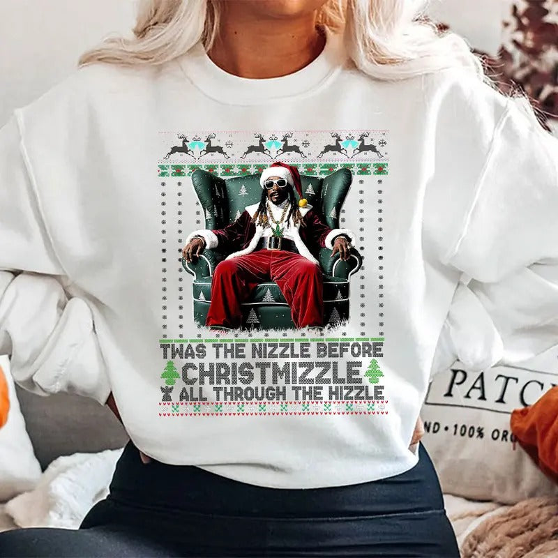 Christmizzle Shirt, Christmas Trending Shirt, Xmas Graphic Tee Comfort Cotton Hoodie Sweatshirt | PrintMintTees.com