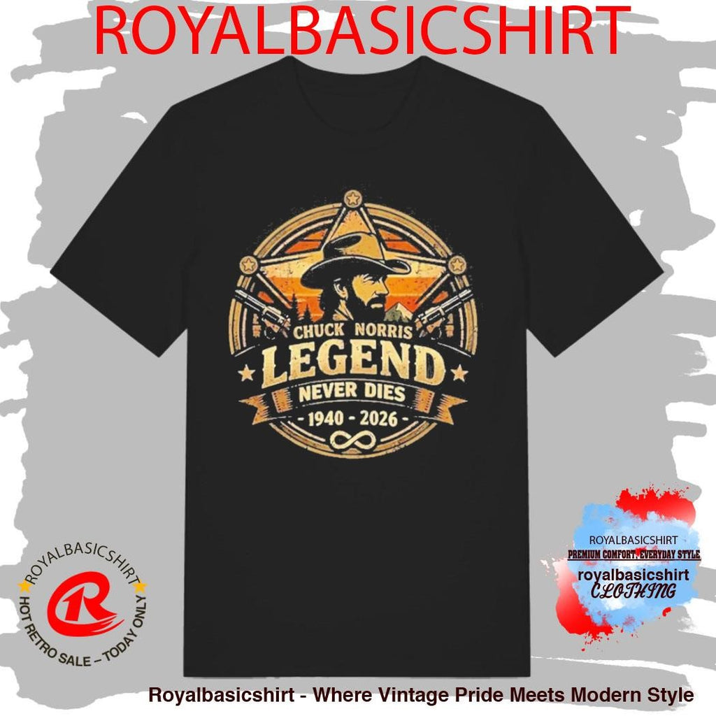 Chuck Norris Legend Never Dies Retro Cowboy T-Shirt