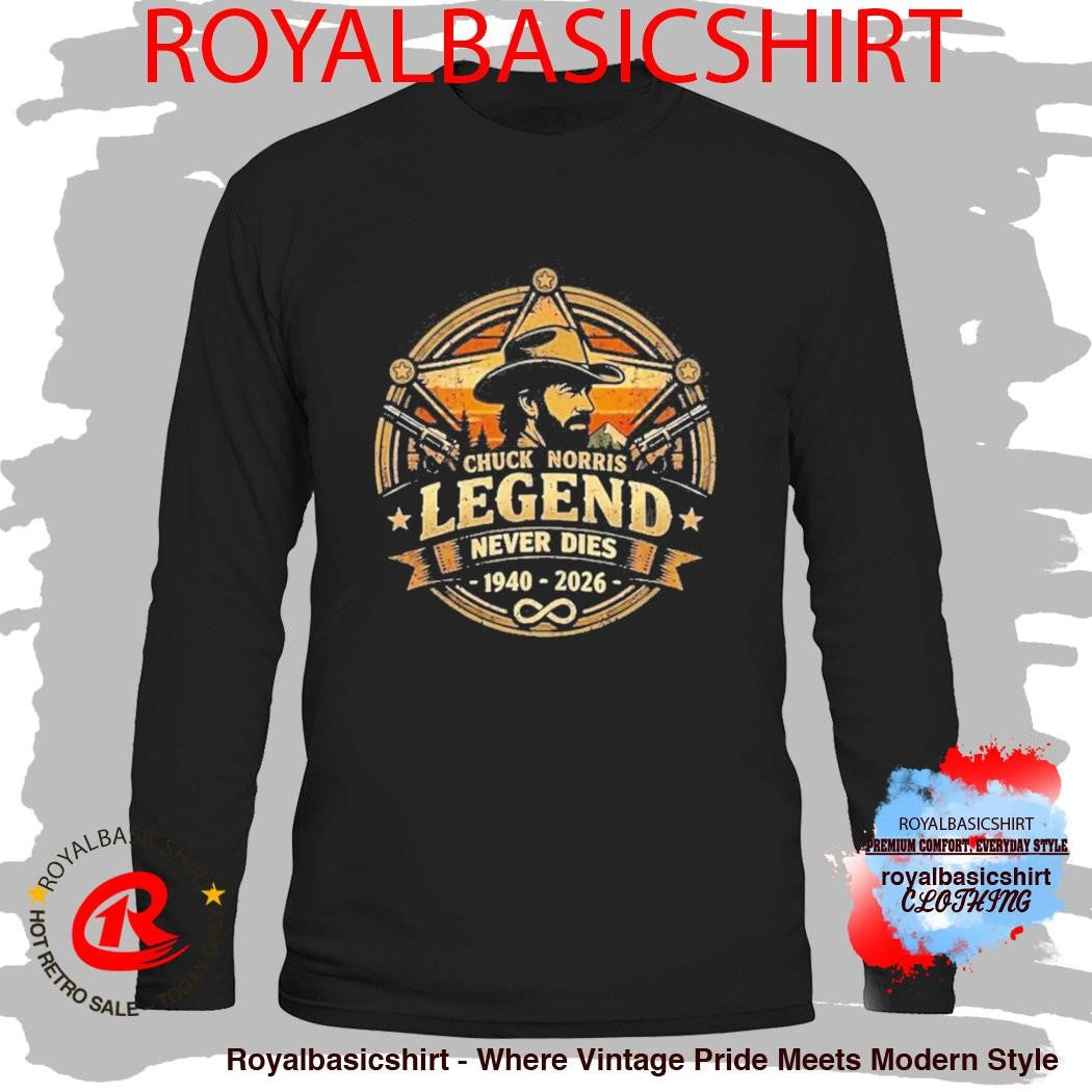 Chuck Norris Legend Never Dies Retro Cowboy T-Shirt