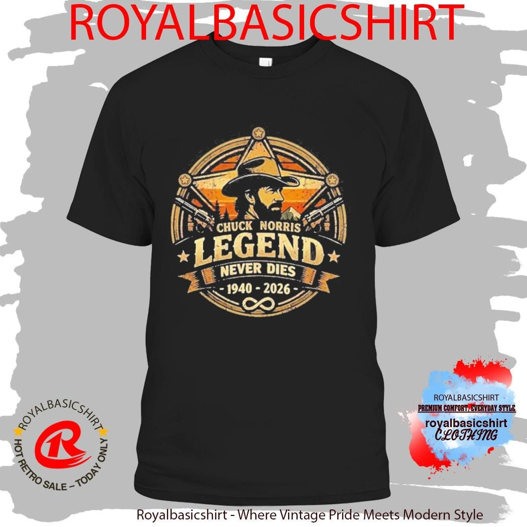 Chuck Norris Legend Never Dies Retro Cowboy T-Shirt