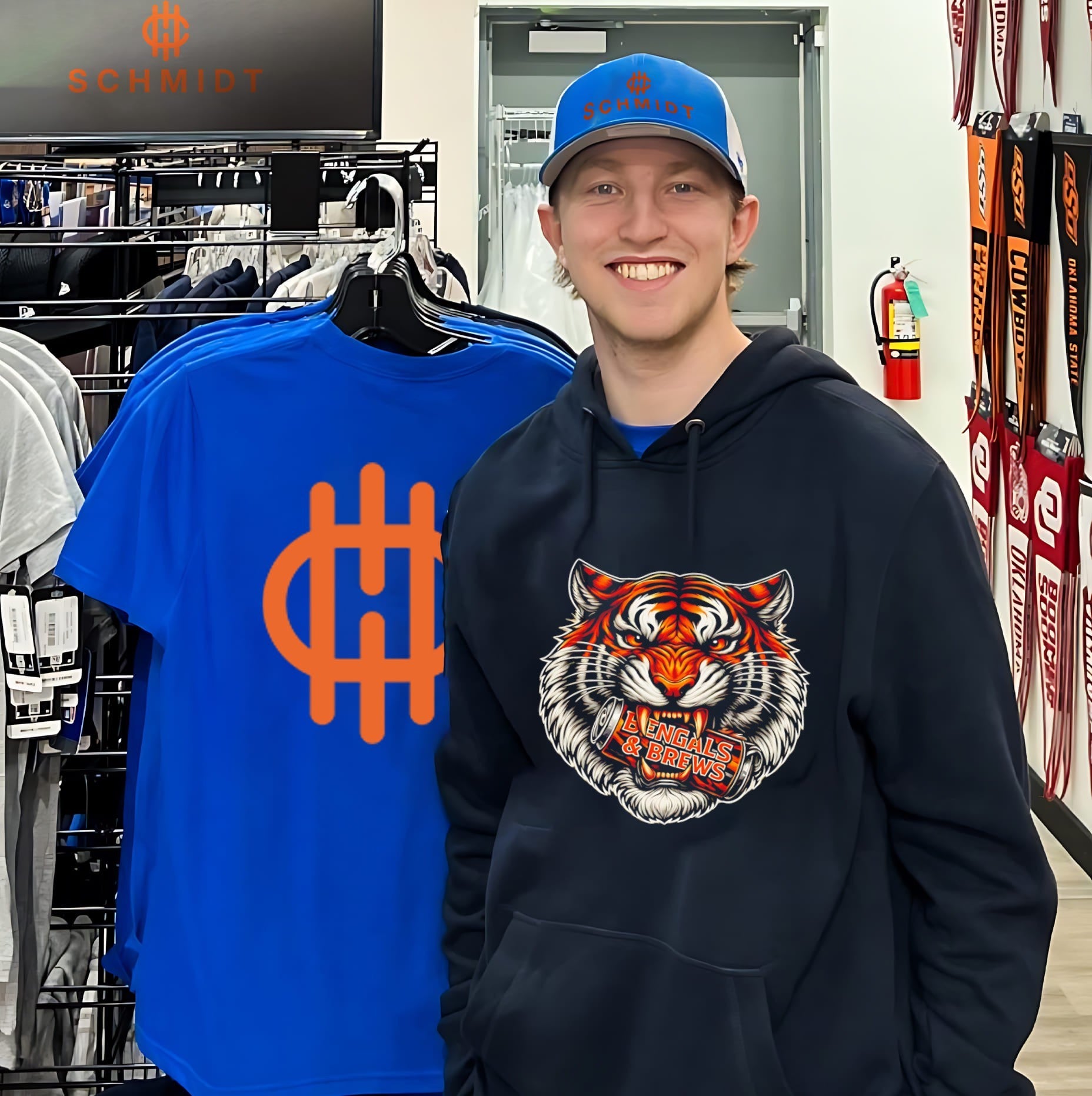 Cincinnati Bengals and Brews big head shirt