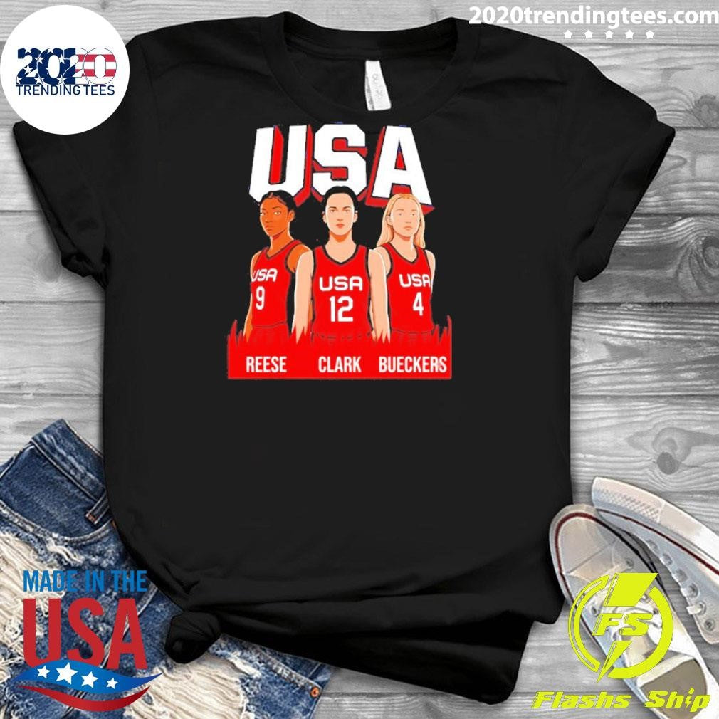 Clark Reese Bueckers 2026 Team Women Basketball Usa Caricature Shirt