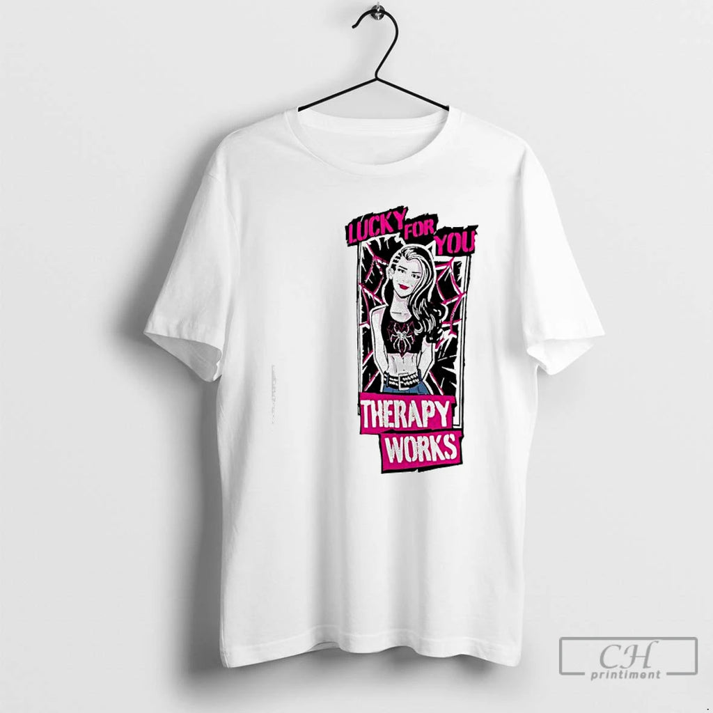 Classic Aj Lee Therapy Works Lucky For You Graphic T-Shirts, Hoodie, Sweatshirt | PrintMintTees.com
