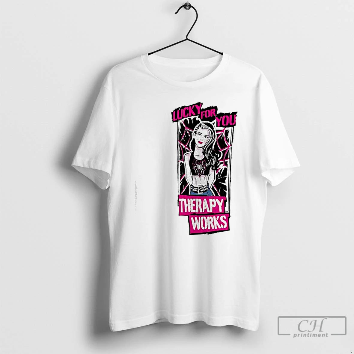 Classic Aj Lee Therapy Works Lucky For You Graphic T-Shirts, Hoodie, Sweatshirt | PrintMintTees.com