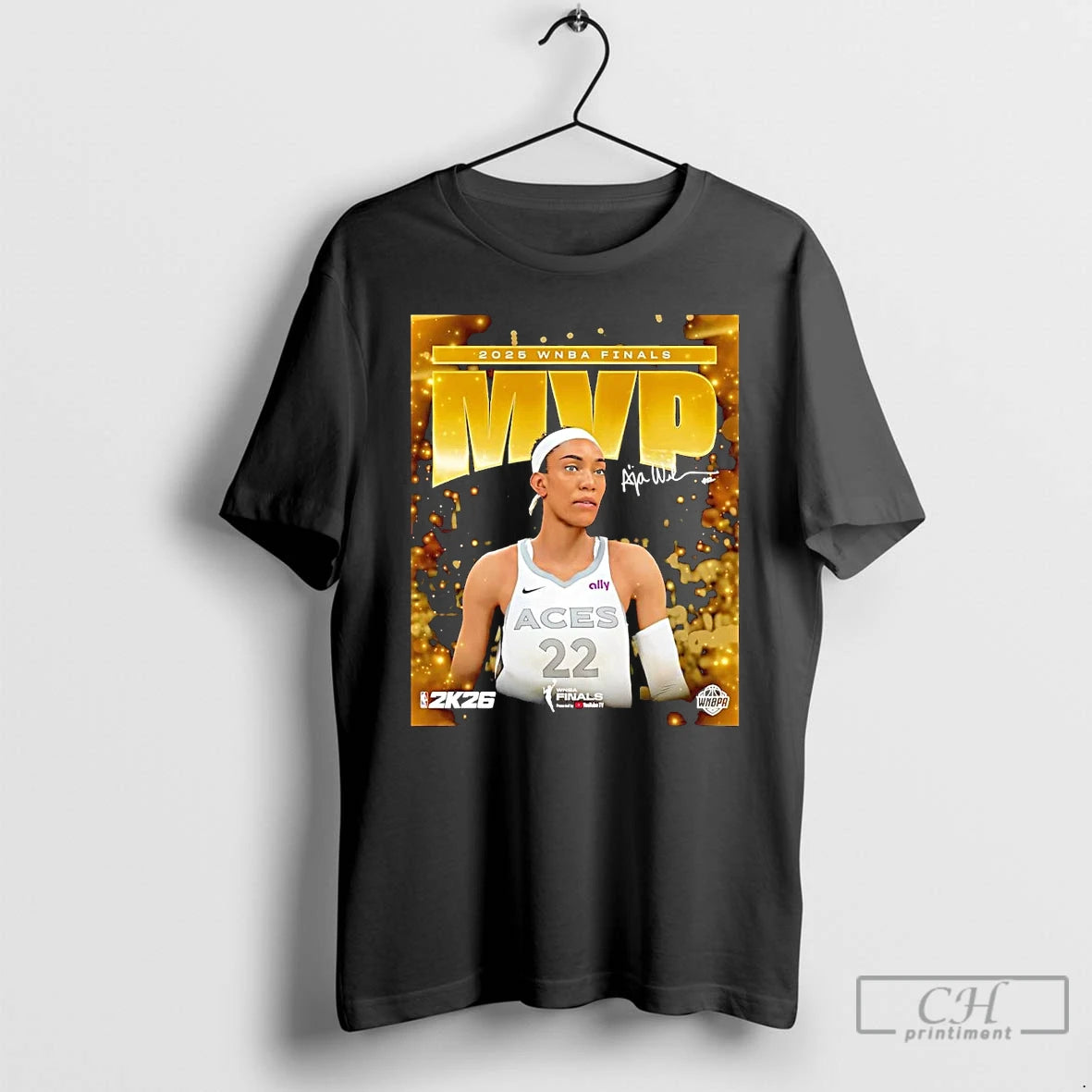 Classic Aja Wilson 2025 Wnba Finals Mvp Signature T Shirts