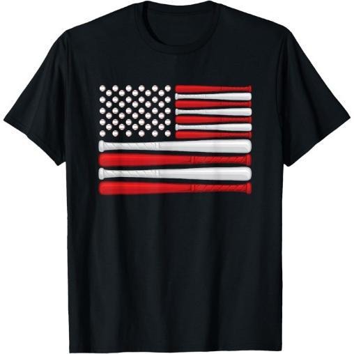 Classic American Baseball Flag - Vintage Baseball Flag T-Shirt Made in USA Hoodie Sweatshirt | PrintMintTees.com