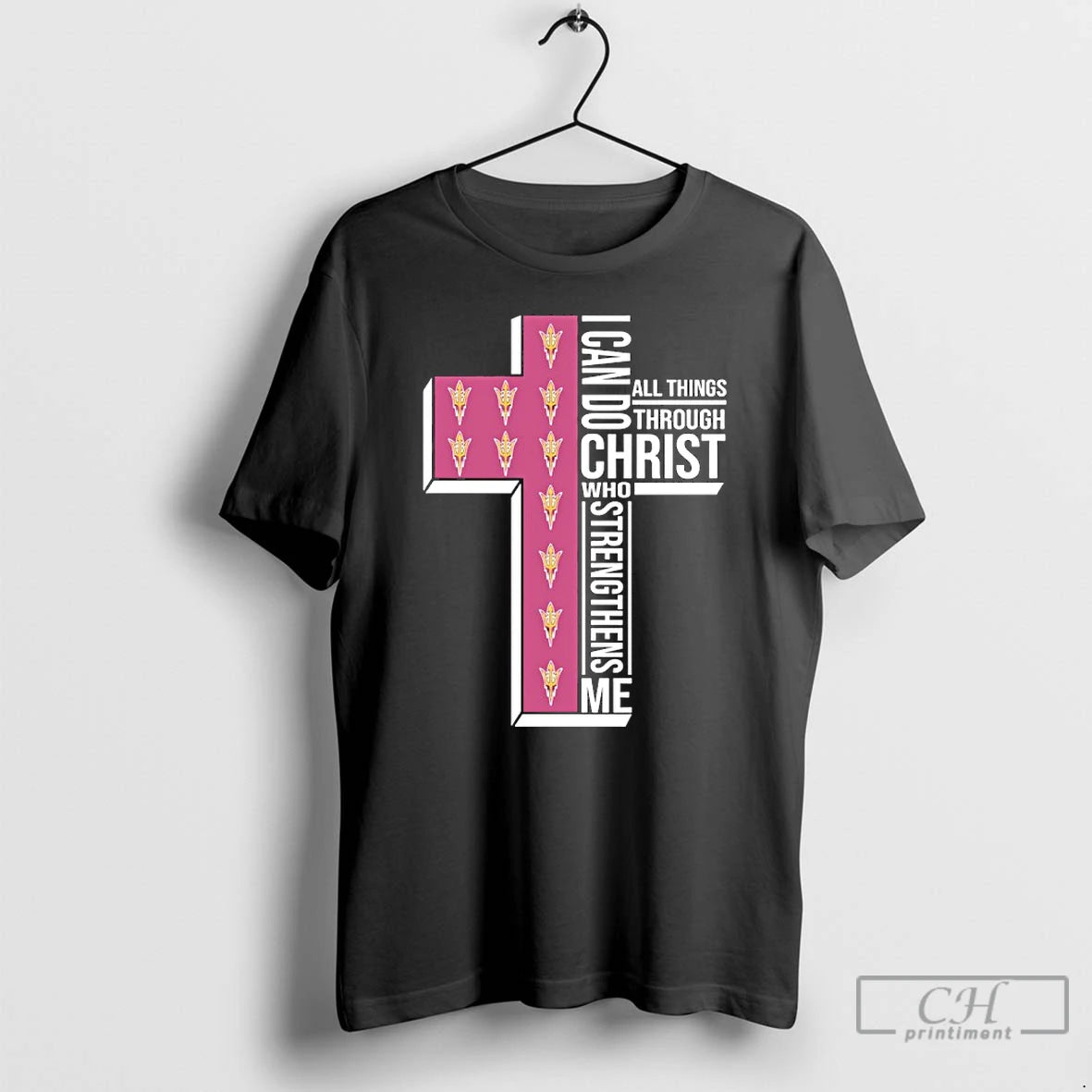 Classic Arizona State Sun Devils Cross I Can Do All Things Through Christ Who Strengthen T-Shirts, Hoodie, Sweatshirt