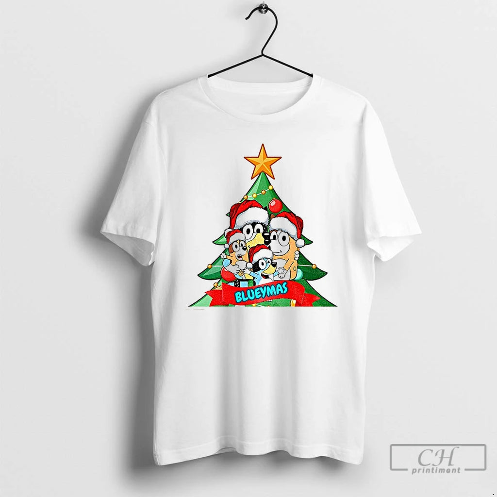 Classic Bluey Family Christmas Tree Blueymas Merry Christmas T-Shirts, Hoodie, Sweatshirt | PrintMintTees.com