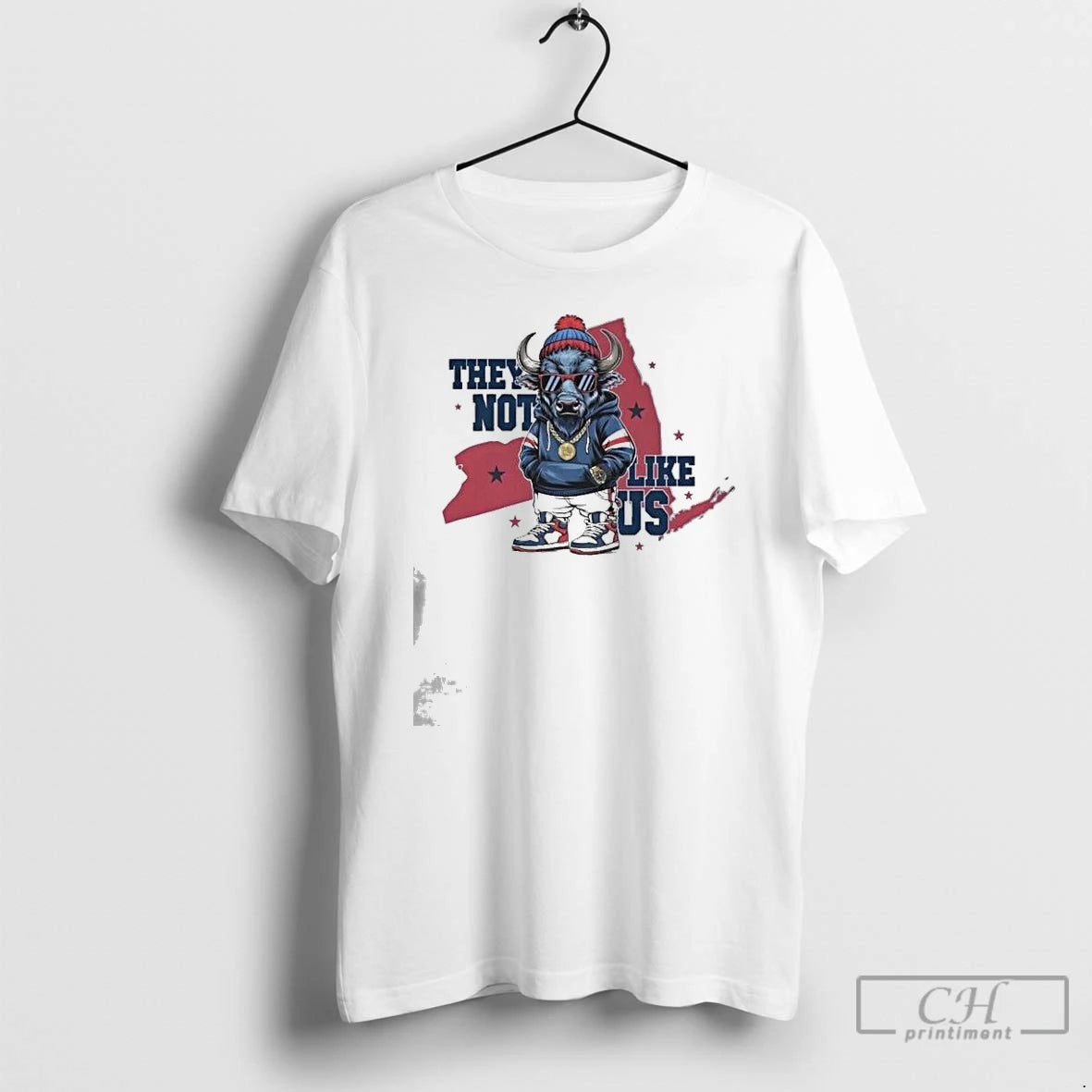 Classic Buffal Bills Mascot Fan They Not Like Us Map T Shirts