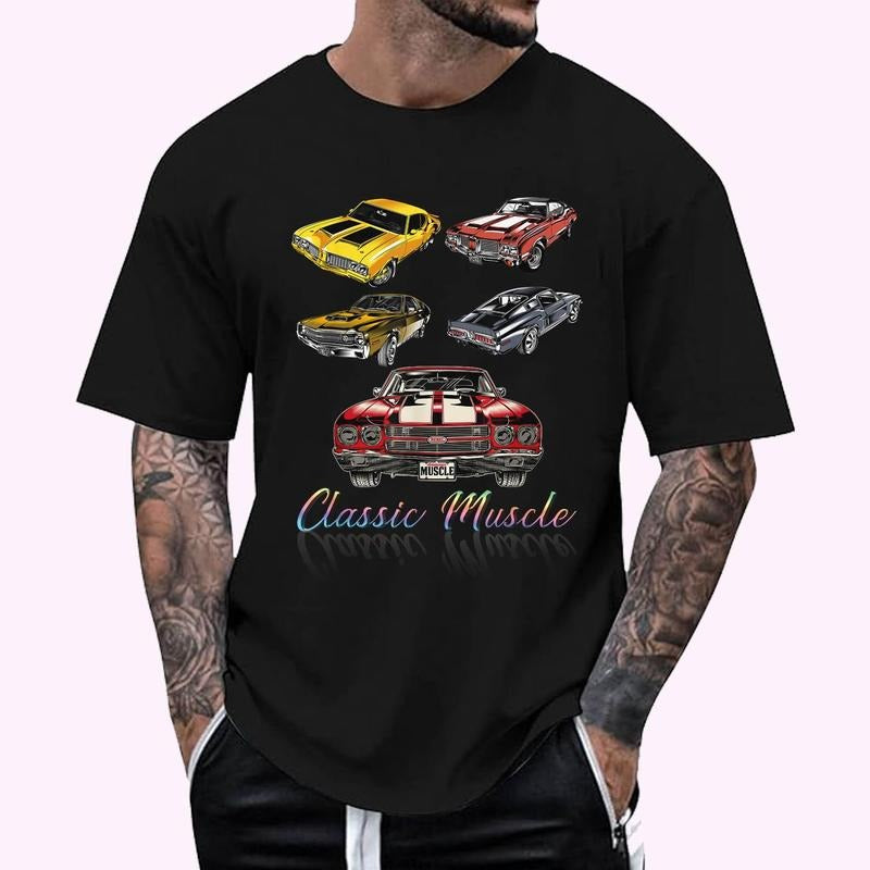 Classic Car American Muscle Cars Novelty T-Shirt , Unisex Cotton 100%, Top Menswear Hoodie Sweatshirt | PrintMintTees.com