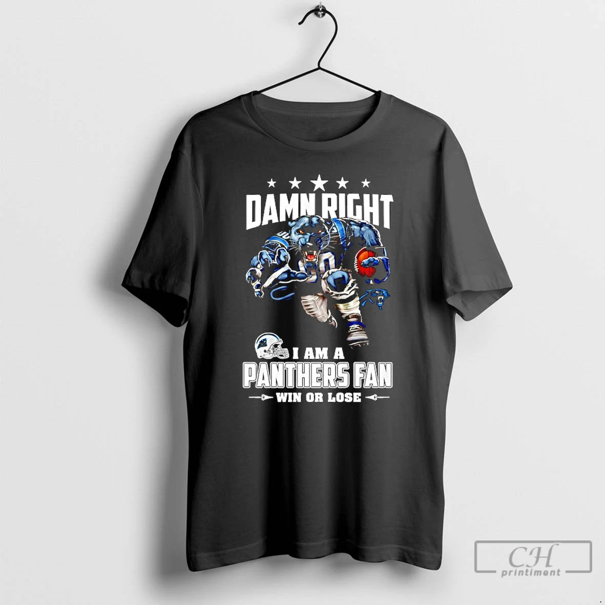 Classic Carolina Panthers Mascot Damn Right I Am Cowboys Fan Win Lose T-Shirts, Hoodie, Sweatshirt