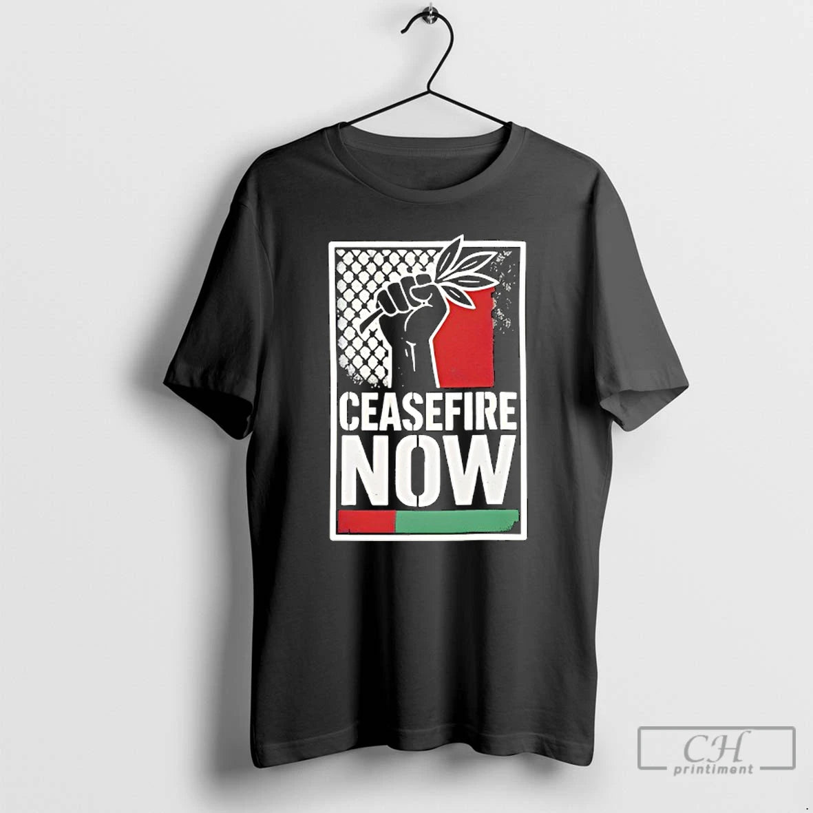 Classic Ceasefire Now Pro Palestine Activist Fist With Olive Branch T Shirts