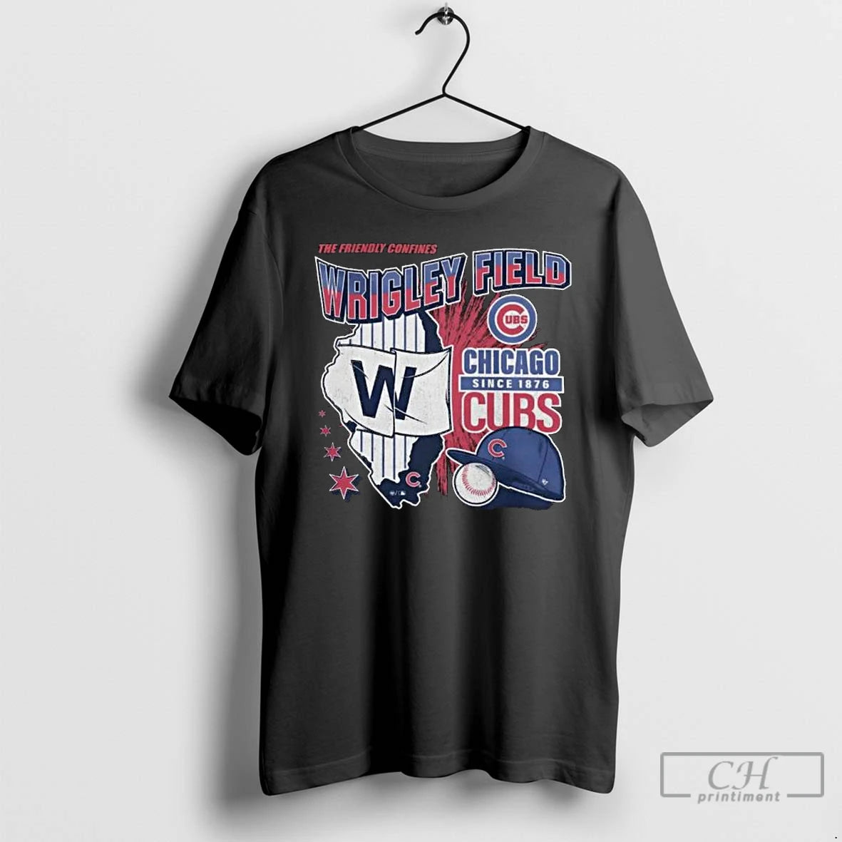Classic Chicago Cubs The Friendly Confines Wrigley Field Long Sleve T Shirts