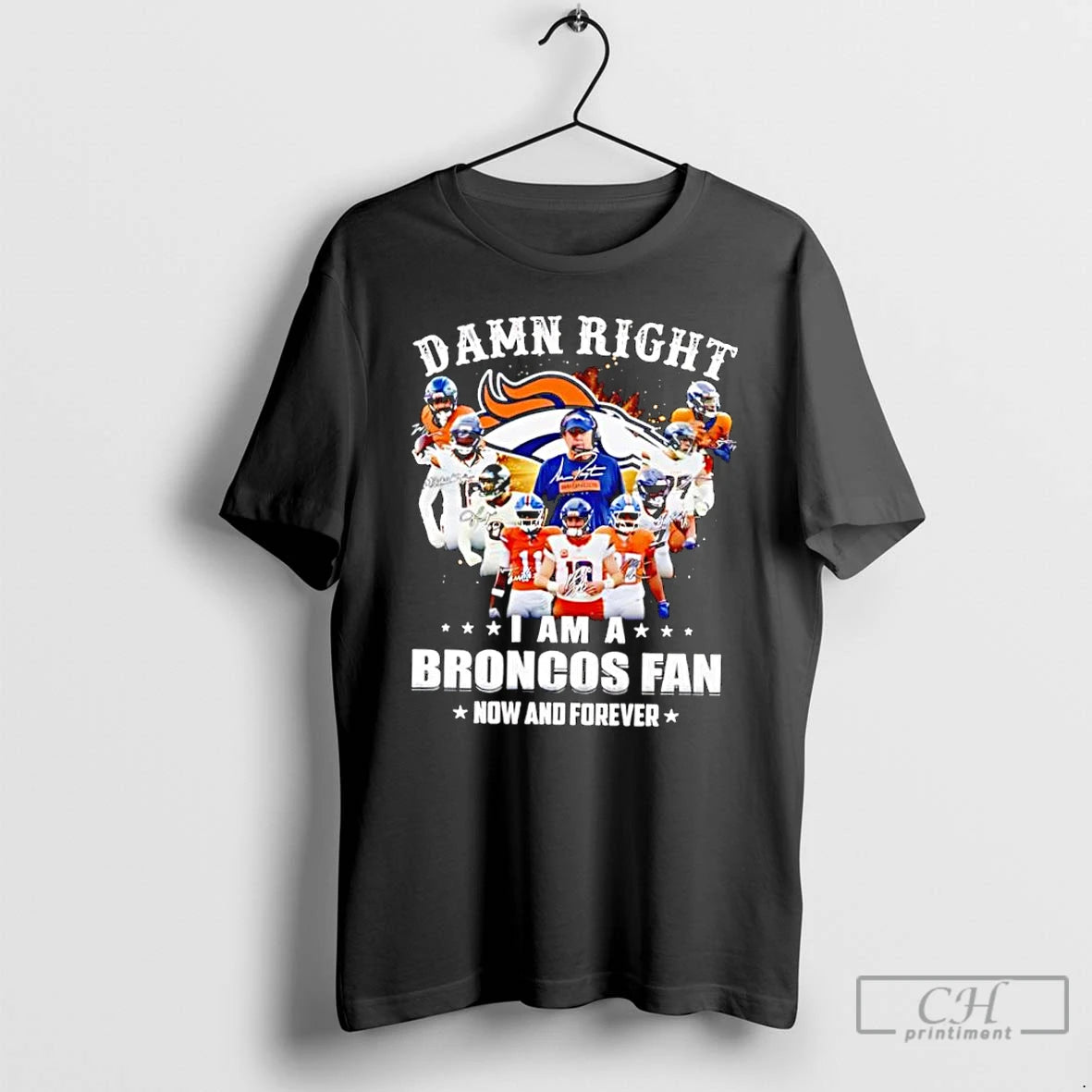 Classic Damn Right I Am A Broncos Fans 2025 Vintage T-Shirts, Hoodie, Sweatshirt | PrintMintTees.com