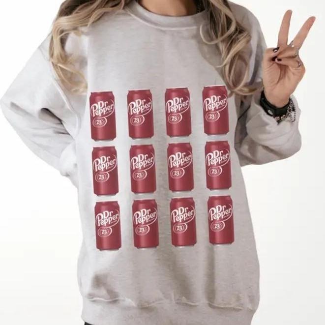 Classic Dr.Pepper 23 Sweatshirt, Yummy Dr.Pepper Cans Sweatshirt, Trendy Soft Drink Sweatshirt for Women Cotton...