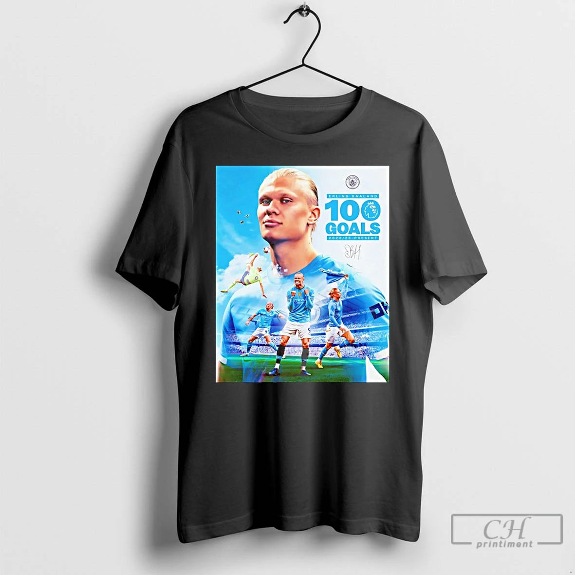Classic Erling Haaland 100 Goals Premier League 2022 2023 Present Signature T-Shirts, Hoodie, Sweatshirt | PrintMintTees.com