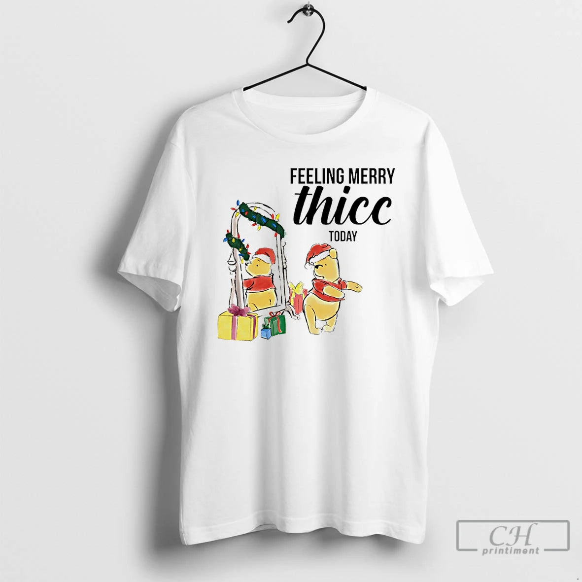 Classic Feeling Merry Thiccmas Today Winnie The Pooh Christmas T-Shirts, Hoodie, Sweatshirt | PrintMintTees.com